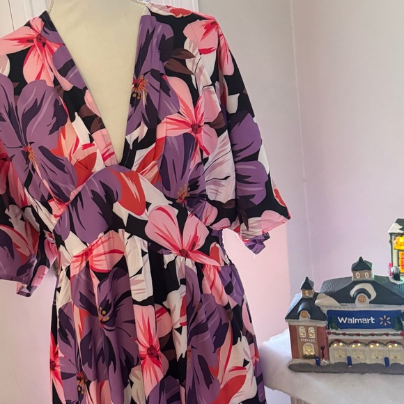 Women’s boutique floral boho split thigh maxi dress size XL - Picture 4 of 11